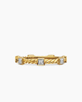 Cable Collectibles® Stations Stack Ring in 18K Yellow Gold with Diamonds, 2mm